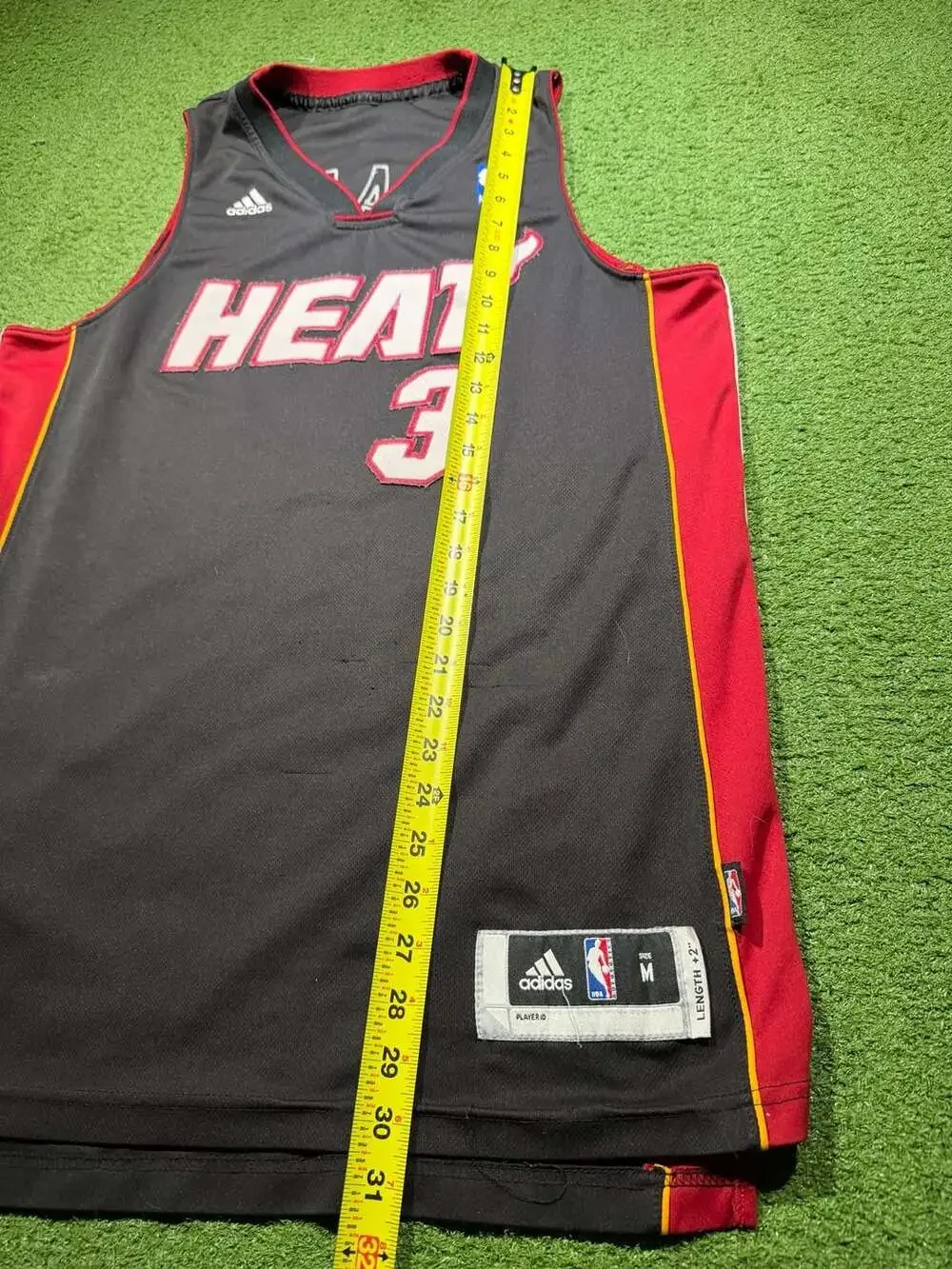 Adidas Dwyane Wade Miami Heat #3 Black Swingman NBA Jersey Men's Medium